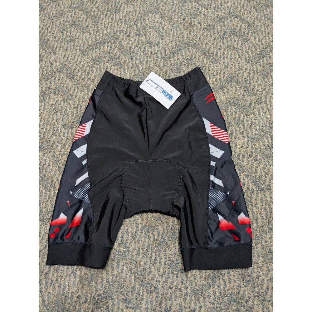 Coolmax Padded Cycling Shorts Mens XL Black Red Gel Anti-Shock Bike Shorts NEW